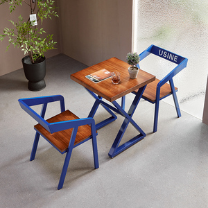 Juego de sillas de hierro para mesa de comedor de madera maciza de estilo industrial moderno para restaurante, Bar, Hotel, música, <span class=keywords><strong>Bistro</strong></span>, cafetería, barbacoa, <span class=keywords><strong>Bistro</strong></span> - Product Image 3