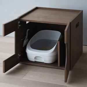 YOUME OEM/ODM Katzen toilette Schrank Massives Eichen-/Walnussholz mit integrierter Aufbewahrung <span class=keywords><strong>Cat</strong></span> <span class=keywords><strong>House</strong></span> <span class=keywords><strong>Indoor</strong></span> für Premium Home Decor - Product Image 2