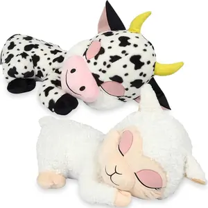 Dozy Cow and Sheep, Includes 1 Cow Stuffed Animal and 1 Sheep Stuffed Animal, Cute Plush Toys for Kids