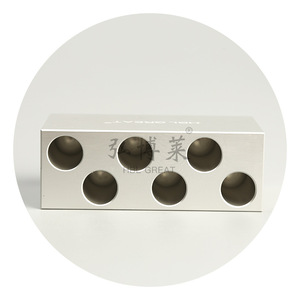 Hirozumi Soporte de aluminio de 6 orificios para tubos de ensayo y botellas de muestra, equipo de laboratorio - Product Image 4