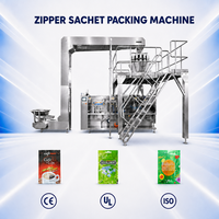Machine d'emballage horizontale certifiée CE pour sachets à fermeture éclair, idéale pour le remplissage de sachets d'aliments, de café en poudre, de liquides et de granulés.