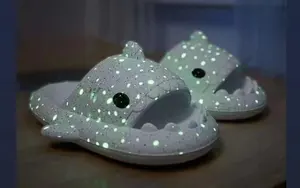 Custom Logo Luminous Shark Slide Sandals Slippers Bathroom Soft EVA Home Outdoor Slippers