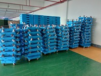 Chariot de transport robuste à 4 roues en plastique pour palettes, chariot de manutention en forme de tortue à plateau plat