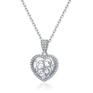 INZEN 0.27 carati elegante collana di Moissanite con 925 d'argento catena a maglie immagine di famiglia classica per i regali della festa della mamma - Product Image 5