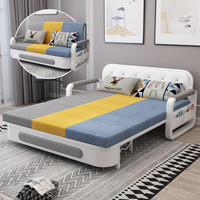 Ensemble de meubles d'appartement : Canapé-lit extensible et inclinable avec rangement, design moderne, rembourrage en éponge, revêtement en tissu, structure métallique