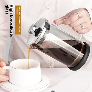 Franse Perspot Hittebestendig Glas Met Roestvrijstalen Filter Handbrouwkoffie Voor Koffiezetmachine Huishoudelijk - Product Image 2