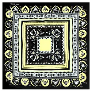 90cm Black Golden Printed Scarf Women Luxury Brand Foulard Bandana Handmade Curled Twill Silk Square Head Hijab Scarf Shawl