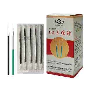 Papier de dialyse de grande taille Aiguille à trois tranchants Emballage indolore 100 pièces Aiguille prismatique pour saignée - Product Image 1