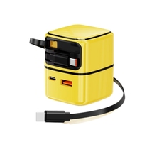 Chargeur mural rétractable 4 en 1 PD 35W USB C à charge rapide avec double câble rétractable