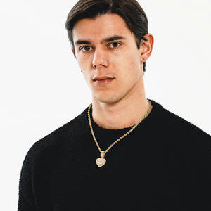 قلادة هيب هوب عصرية رائجة بتصميم هندسي من الزركون مطلية بالذهب مع سلسلة ترقوة على شكل قلب - Product Image 6