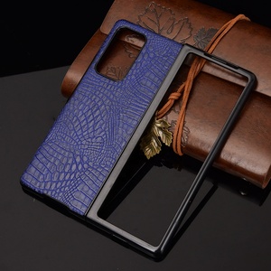 Funda trasera de cuero PU de piel Croco para Samsung <span class=keywords><strong>Galaxy</strong></span> Z <span class=keywords><strong>Fold2</strong></span> 5G 7,6 " / Z Fold3 5G funda trasera dura mate - Product Image 5