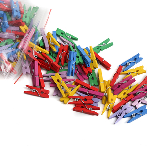 <span class=keywords><strong>Mini</strong></span> pinces à <span class=keywords><strong>linge</strong></span> en bois décoratives colorées de 2,5 cm - Product Image 2