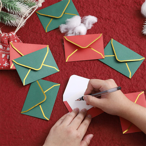 <span class=keywords><strong>Mini</strong></span> enveloppes rouges avec bordure dorée Enveloppes de cartes-cadeaux personnalisées Petite <span class=keywords><strong>enveloppe</strong></span> de Noël Couleurs assorties - Product Image 5