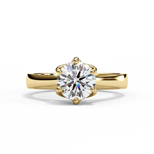 แหวนหมั้นเพชรแล็บโกรว์ทรงบริลเลียนต์ทองคำแท้ 18K สำหรับผู้หญิง ได้รับการรับรองจาก IGI ชุบโรเดียม หรูหรา สีขาว D พร้อมเลเซอร์ - Product Image 3