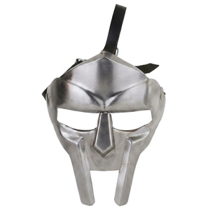 Máscara MF de Metal Pulido, Estilo Gladiador Romano, Villano Loco, Vikingo, Acero Plateado, Armadura Completa para Disfraz de Halloween - Product Image 1