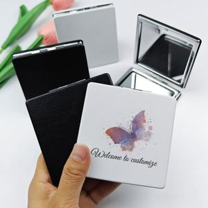 Portable Double-sided Folding Makeup Mirror Wholesale Private Label Small square Make up Mirror High Quality Cosmetic Mirror - Product Image 5