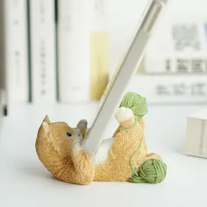 Z17020A valentines day gift 2024 home decor cute resin statue miniature animal figurines mobile stand phone holder bazaar items