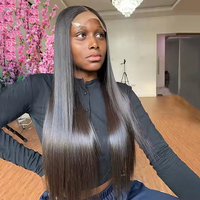 Peluca de Cabello Humano Natural SDD, Cabello Vietnamita Virgen con Cutícula Alineada, Encaje Transparente HD, 100% Sin Pegamento, Encaje Completo, para Mujer