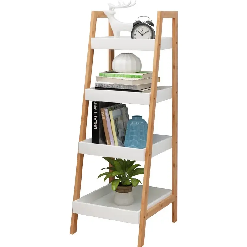 Living Room Furniture Bamboo with MDF Shelves Stackable Rack