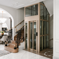 Ascenseur résidentiel 2-6 étages pour villa de luxe, à traction, certifié CE, moderne, avec vitrage panoramique, pas cher