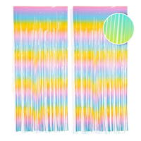Regenbogen-Rechteck-Fransenvorhang 1x2m Schimmernder Funkelnder Metallischer Look Silvester-Partydekoration