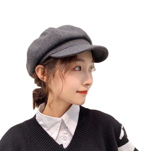 Anh Retro bát giác Beret Đen Hàn Quốc phiên bản <span class=keywords><strong>Net</strong></span> Red họa sĩ <span class=keywords><strong>hat</strong></span> cho Phụ nữ mùa đông mỏng phong cách cho cảnh bên giản dị - Product Image 5
