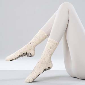 Custom Logo Yoga Pilates Fitness Gym Grip Non Slip Color Crew Tube Women's Spring Breathable Cotton Sports Socks - Product Image 3