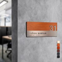 Papan Nomor Kamar Hotel dari Baja Anti Karat dengan Lampu LED Custom, Pelat Pintu AC, Plakat Alamat Tahan Air untuk Kantor dan Komersial