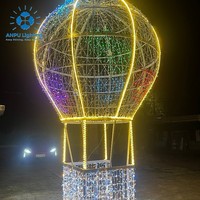 Anpu Lighting, Grand Ballon à Air Chaud LED RGB, Motif Lumineux, IP65 Étanche, Paysage Extérieur, Noël, Halloween, Mariage, Festival