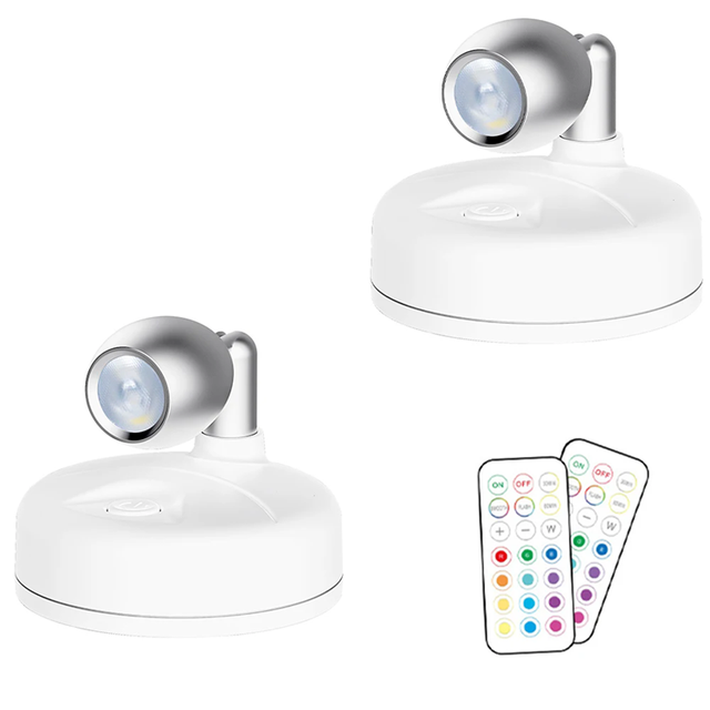 New Design Battery Powered Led Night Light Wireless Remote Control Bedroom Bedside Cabinet Small RGB Night Light