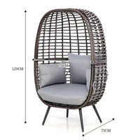 Usine directe Villa extérieure moderne ferme étanche Patio balcon cour hôtel aluminium PE rotin osier oeuf unique
