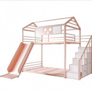 Cama Infantil Moderna Personalizada <span class=keywords><strong>2026</strong></span>, Cama para Bebé con Tobogán, Superventas, Litera para Niños, Dormitorio, Sala de Estar, Metal Resistente, Fácil de Instalar - Product Image 2