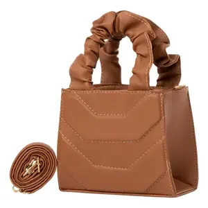 Bolso Bandolera Fana de Galia Fashions para Mujer, Geométrico, de Cuero, con Cierre, Color Camel, Impermeable, para Uso Diario en Verano - Product Image 1