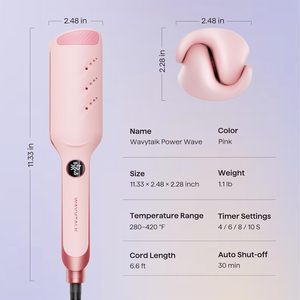 Wavytalk เครื่องหนีบผมคลื่นพลังคลื่นลมออกแบบให้มีความเสียหายน้อยลง - Product Image 2