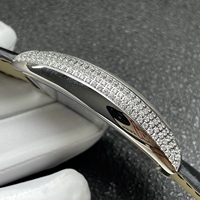 Montre mécanique tourbillon entièrement sertie de diamants 2026 pour homme, étanche, bracelet en cuir, montre-bracelet de luxe, montre squelette ajourée
