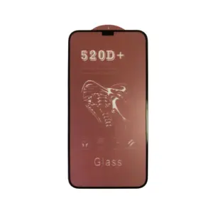 520D 0.4毫米钢化玻璃全覆盖适用于iphone 15 14 13 12 11 Pro Max XS XR 8 7 6 Plus屏幕保护器大曲线蛇膜