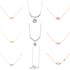 Premium S925 Sterling Silver Gold Plated Minimalist Clavicle <b>Necklace</b> Distinctive Zircon Pendant Unique Chain Details Gift - Product Image 1