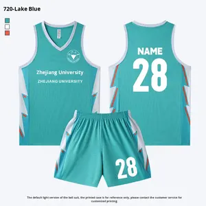 定制男女通用儿童和成人篮球运动套装抗菌尼龙/羊绒专业训练衬衫 - Product Image 5