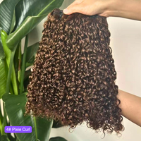 Extensions de cheveux humains indiens bruts SDD, non traités, qualité 12A, vierges, boucles Pixie, 3 paquets, double trame, couleur marron – Fournisseur de choix