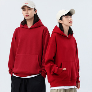 Customized Logo <b>Men</b> DTG Printing Cotton Fleece Unisex Without String <b>Men</b> Loose Oversized Hoodies - Product Image 1