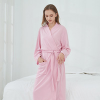 Peignoir gaufré de haute qualité MAQVO Factory, tailles EU/US, en polyester uni, pour hôtel, maison, SPA, pour femmes, vêtements de nuit