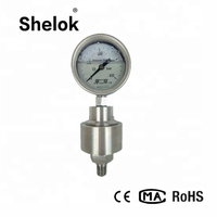 Manómetro de Diafragma de Acero Inoxidable Shelok, Lleno de Glicerina o Aceite de Silicona, con Aislador de Soldadura de Una Pieza