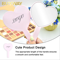 Miroir de maquillage portable personnalisé, mini miroir cosmétique de voyage, logo de marque privée, cadeau, forme de cœur mignonne, petit format de poche