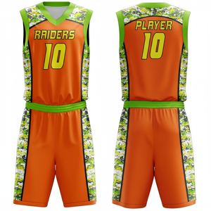 ชุดบาสเก็ตบอลชายแบบกำหนดเอง ผ้าตาข่ายน้ำหนักเบา ระบายอากาศได้ดี แห้งเร็ว โพลีเอสเตอร์ 100% พิมพ์โลโก้ ชื่อผู้เล่น OEM - Product Image 1
