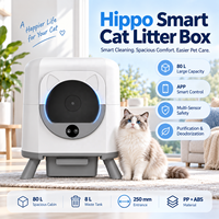 Bac à litière autonettoyant pour chat 80L, entrée 250mm, double radar, multi-capteurs, application Tuya, séparation automatique des déchets, purification