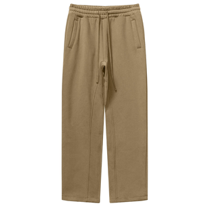 Pantalon de survêtement unisexe en coton 100% avec logo personnalisé, taille mi-haute élastique, coupe ample, respirant, style streetwear, jambe large, épais, qualité OEM supérieure - Product Image 1