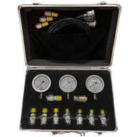 Outil de diagnostic hydraulique mécanique Kit de test de manomètre hydraulique Silver Box 3 tuyau de test 3 manomètre 9 joint de test