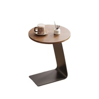 Table basse ronde moderne avec plateau en métal et support en acier, meubles de salon de luxe