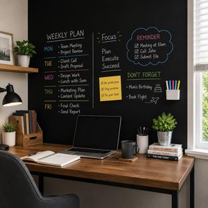 Customized Removable Reusable 45*100cm No Glue Residue Flexible <b>Black</b> Chalkboard for Home School Office and More - Product Image 3