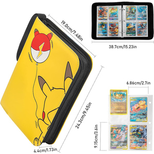 4 poches 50 pages Classeur de cartes en PU étanche Sac de collection de livres de cartes de jeu Pokemoned - Product Image 3